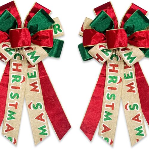1 2 Pieces Christmas Bows for Wreath