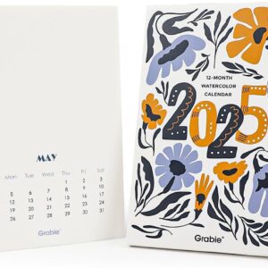 Watercolor Calendar Set for 2025, 100% Cotton Pulp, 12 Sheets, 140lb (300gsm)