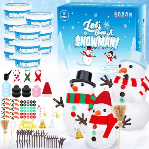 10 Pack Christmas Craft DIY Snowman Kit