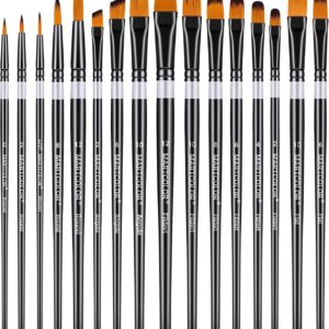 Professional Artist Paint Brush Set of 16 - Great for Water, Oil or Acrylic Painting