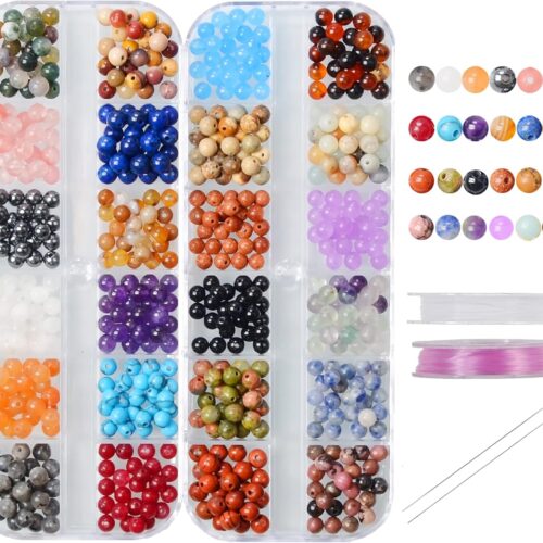 4mm Natural Mixed Materials Gemstones Beads Tiny Spacer (24 Natural, 4mm)