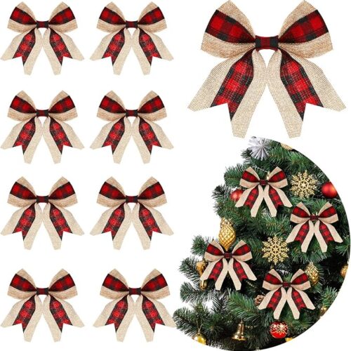 1 20 Pieces Christmas Burlap Bow
