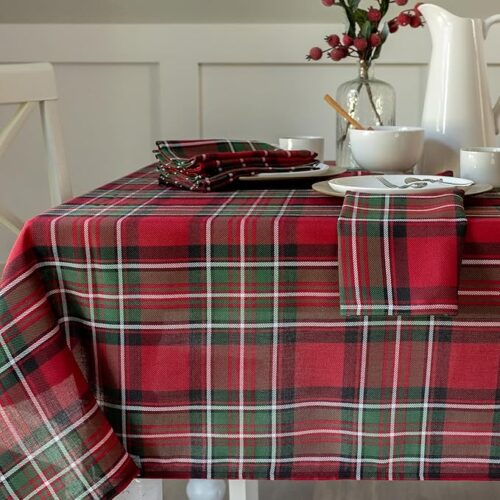 Plaid Yarn Dyed Fabric Table Cloth