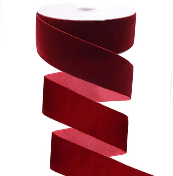 Burgundy Velvet Ribbon Spool 1