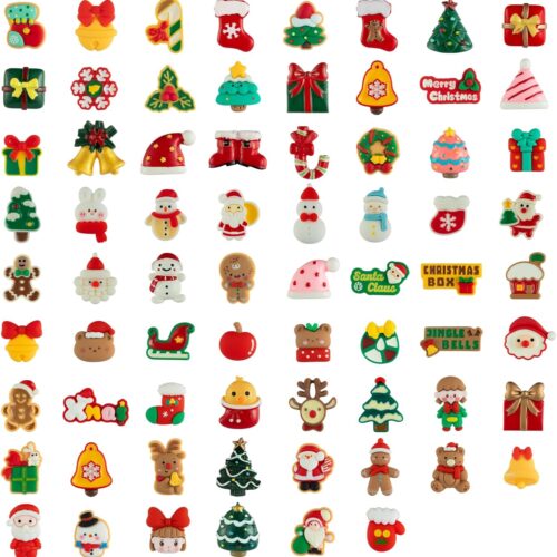1 70 Styles Christmas Resin Flatback Charms Assorted Slime, 70pc