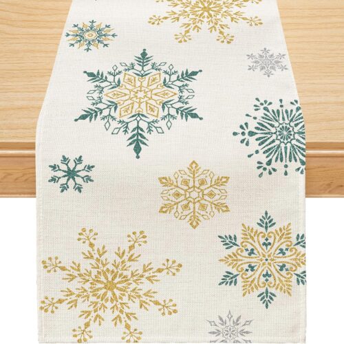 Christmas Decorations Snowflake Christmas Runner for Table (13'' x 72'')