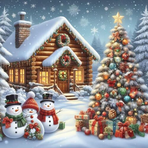 1 Christmas Tree Diamond Art Kits for Adults, 14X14 Inch