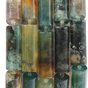 Natural Indian Agate Tube Beads 13x4mm 30pcs