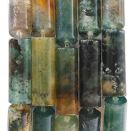 1 Natural Indian Agate Tube Beads 13x4mm 30pcs