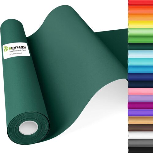 1 Christmas Green Wrapping Paper, Poster Bulletin Board Paper Roll 15"x300"