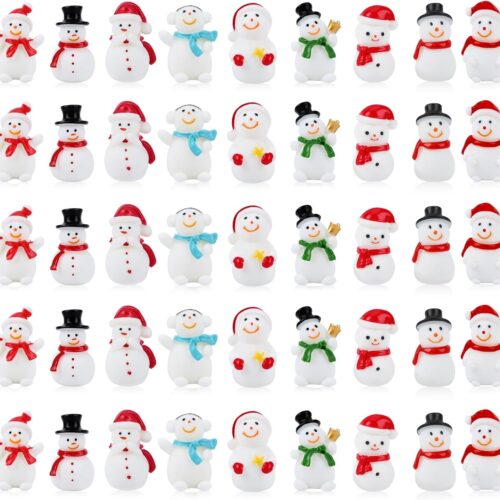 45Pcs Christmas Mini Resin Snowman 9 Styles