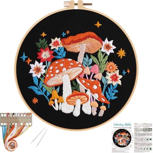 1 Mushroom Embroidery Kits for Beginners