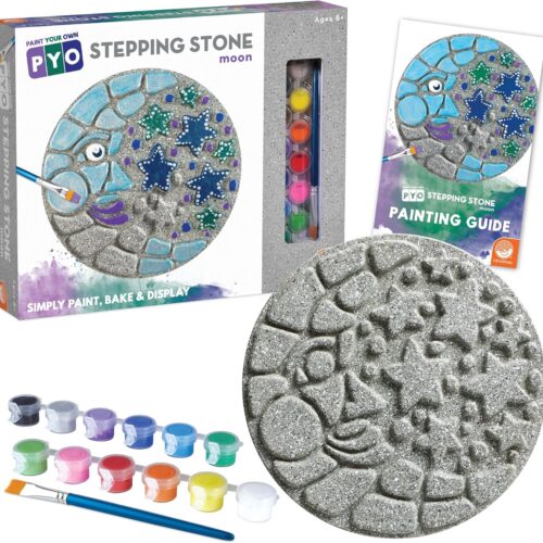 1 Paint Your Own Stepping Stone Kit - Mosaic Moon and Stars - Kits Include Paint and Brushes