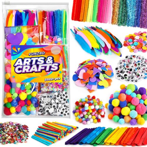 1 2000Pcs+ Arts & Crafts Supplies Kits for Kids
