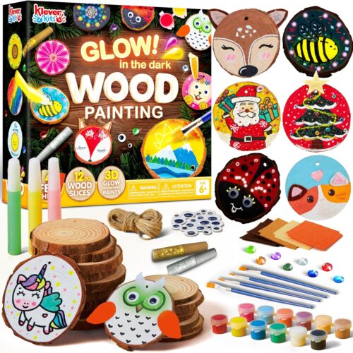 1 Wooden Painting Craft Kit-Glow in The Dark