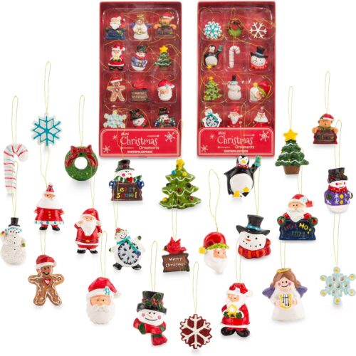 1 Mini Resin Christmas Ornaments Set of 24