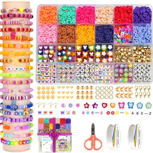 1 2800pcs 24 Style Friendship Bracelet Kit with Clay Beads
