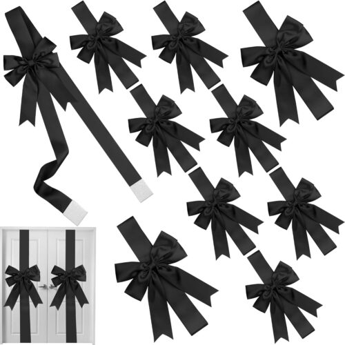 1 10 Pieces Christmas Door Cabinet Bows Large ,10 x 87 Inches