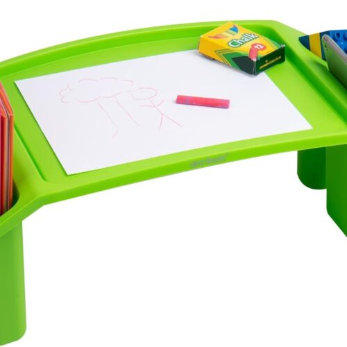 1 Kids Lap Desk, Activity Tray, Drawing, Stackable, Classroom, Portable, Plastic, 22.25" L x 10.75" W x 8.5" H, Green