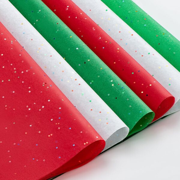 Glitter Christmas Tissue Paper for Gift Bags, 60 Sheets 20 x 20 Inches 1
