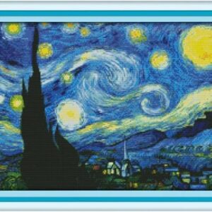 Cross Stitch Kits Stamped, 11CT 3 Strands - Starry Night of Van Gogh 23×18(inch)