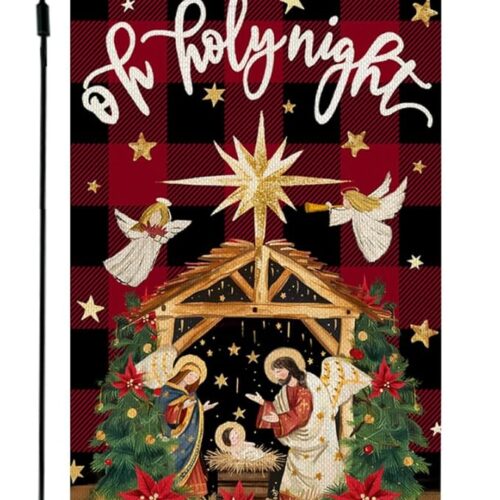 1 Christmas Holy Night Garden Flag 12x18 Inch