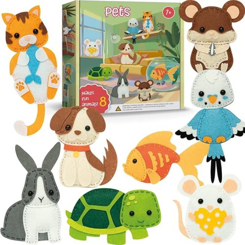 1 Sew Your Own Felt Animals Craft Kit for Beginners