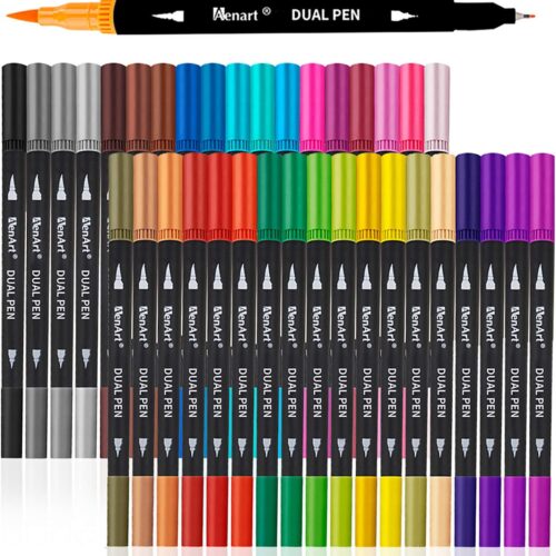 36 Fine Point Art Marker, Double Tip Colored Pen for Adult Coloring Hand Lettering, School Classroom Art Suppliers