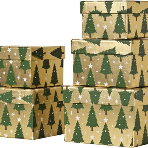 1 5PCS Christmas Nesting Gift Boxes Set