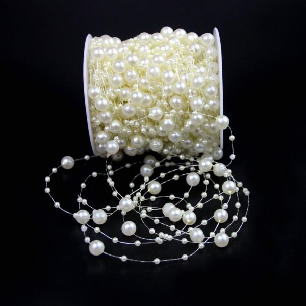 100 Feet Fishing Line Artificial Pearls String Beads 1