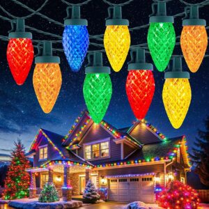 C9 Christmas Lights Outdoor, 114 Feet 150 LED C9 String Lights with Timer & 8 Light Modes