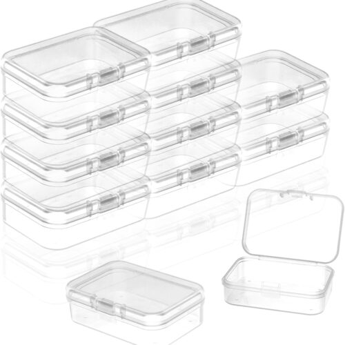1 Beads Storage Containers,12-Pack Mini Clear Plastic Organizer