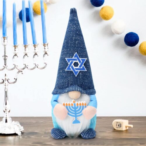 Chanukah Knitted Gnomes with Menorah Ornament