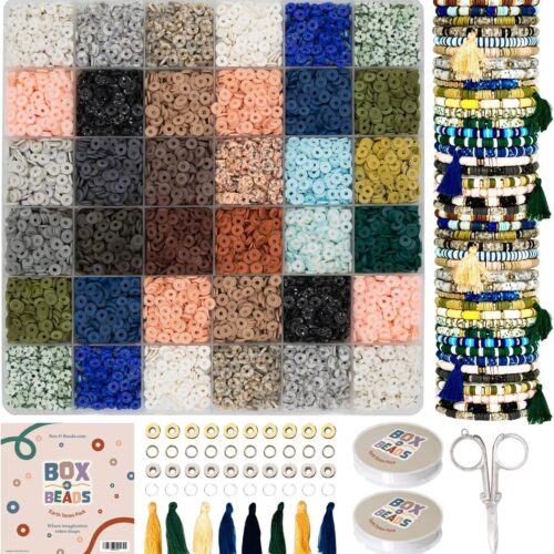 1 6000 pcs Polymer Clay Heishi Beads for Bracelet & Jewelry Making