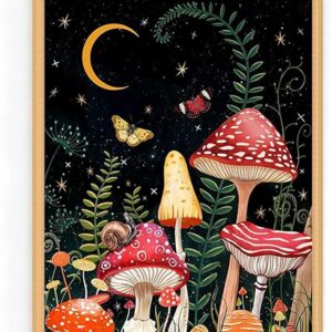 Mushroom Needlepoint Butterfly Counted Cross Stitch Kits
