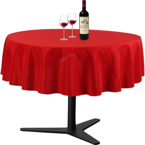 1 Red 90 Inch Round Tablecloth