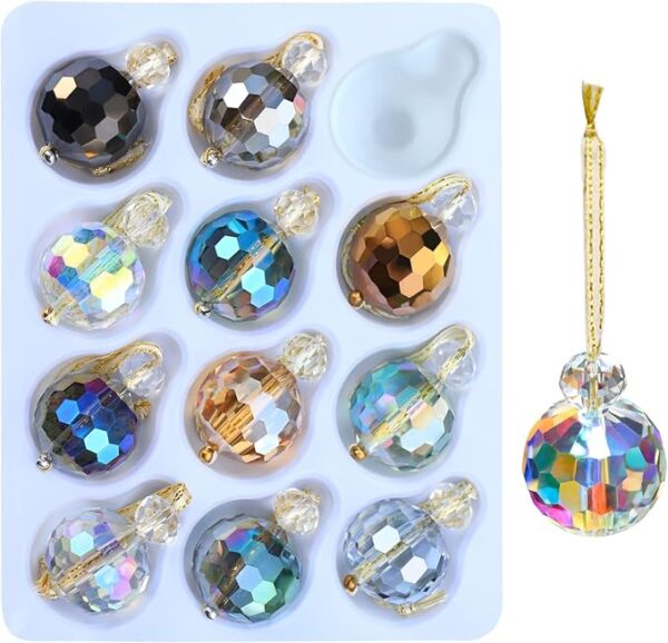 Multicolor Crystal Glass Christmas Balls Ornaments 1