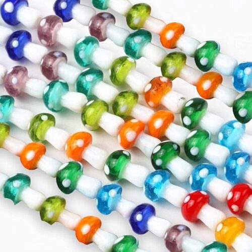 1 40PCS Mushroom Bead Mixed Color