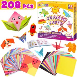 208 Sheets Vivid Colorful Folding Papers