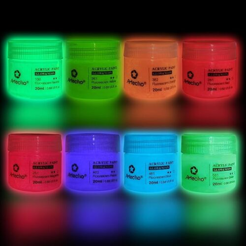 1 Glow in the Dark Paint - Set of 8 Colors