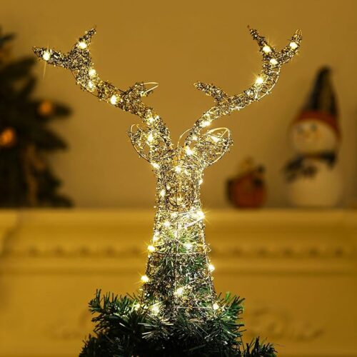 1 Battery Operated Reindeer Xmas Tree Toppers