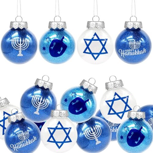 12 Pieces Hanukkah Ball Ornaments