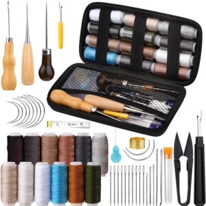48pcs Leather Sewing Kit with Upholstery Thread