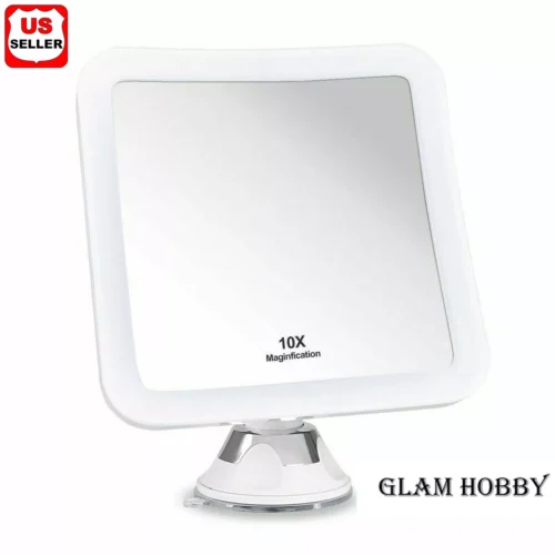 1 10X MAGNIFYING LIGHTED MAKEUP MIRROR Daylight LED Vanity Bathroom Travel Compact