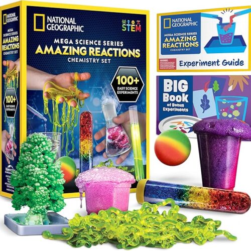 1 Chemistry Kit with 100+ Science Experiments Including Crystal Growing and Reactions
