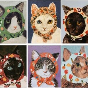 DIY Round Full Drill Diamond Art Kits Cartoon Cat