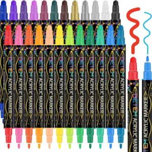 24 Colors Dual Tip Acrylic Paint Pens Markers