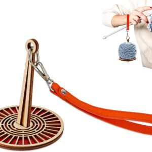 Portable Yarn Ball Minder Stand with Leather Wristband Yarn (Colorful 1)