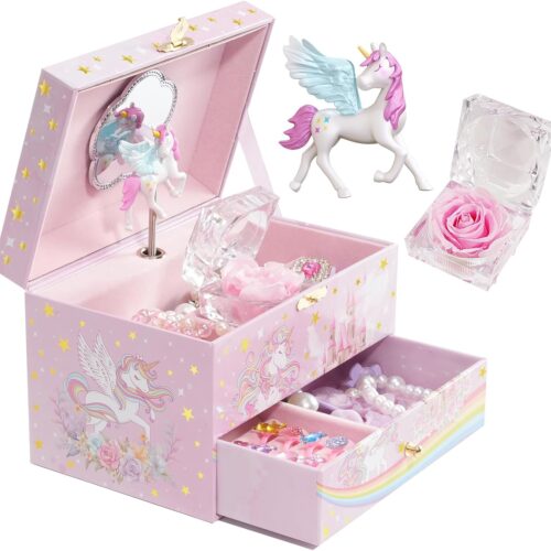 1 Kids Jewelry Organizer with Unicorn for Little Girls Toddler
