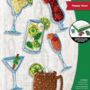 Happy Hour, Felt Applique 6 Piece Ornament Making Kit, Perfect for DIY Arts and Crafts